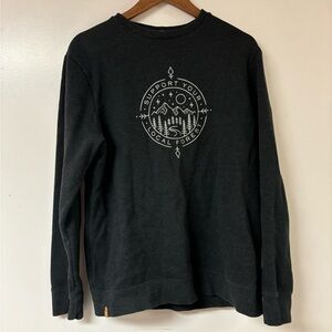 tentree charcoal Crewneck Sweater with Forest Graphic Size Large